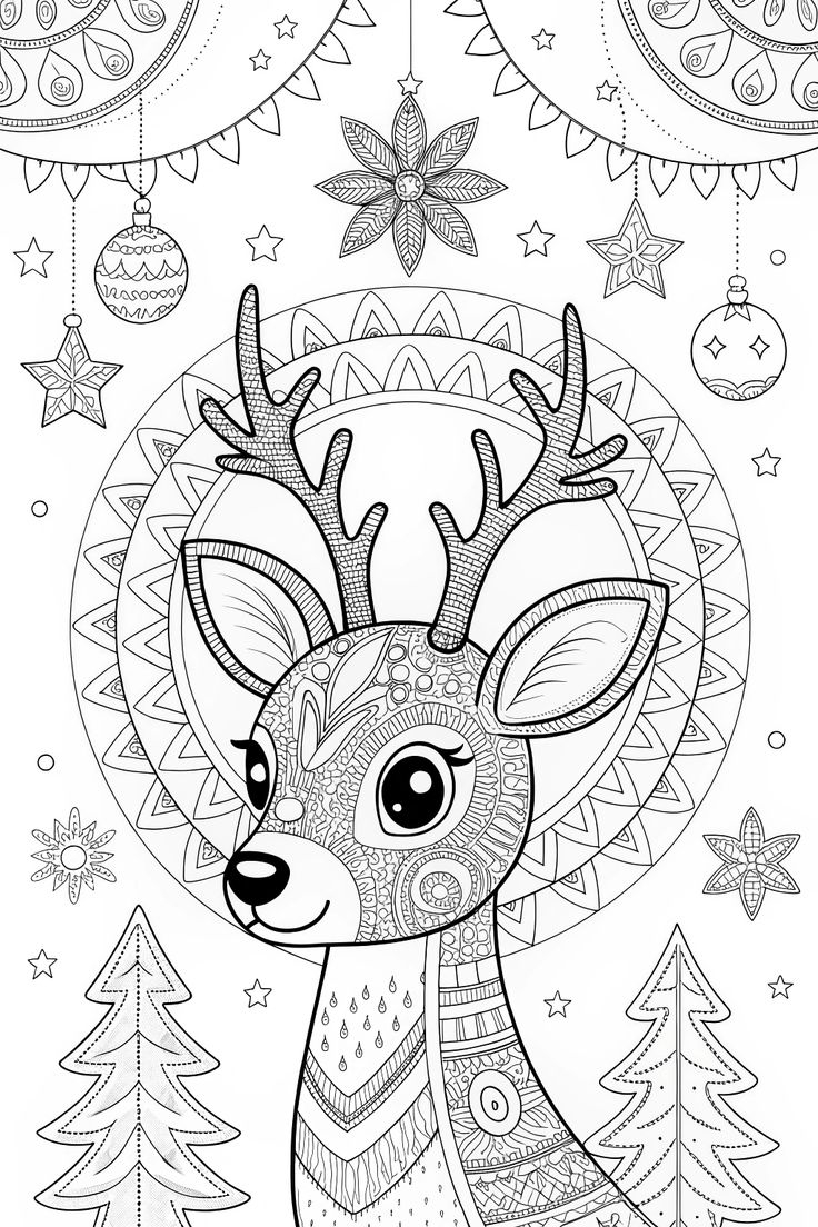 Rudolph s Red Nose Free Printable Christmas Reindeer Coloring Page