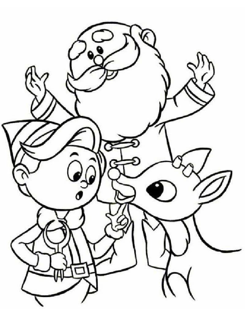 Rudolph Santa Claus And Hermey The Elf Coloring Pages Hellokids Rudolph Santa Claus And Hermey The Elf Coloring Pages Hellokids