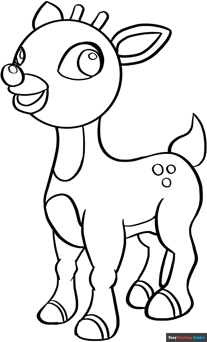 Rudolph The Red Nose Reindeer Coloring Page Easy Drawing Guides Rudolph The Red Nose Reindeer Coloring Page Easy Drawing Guides