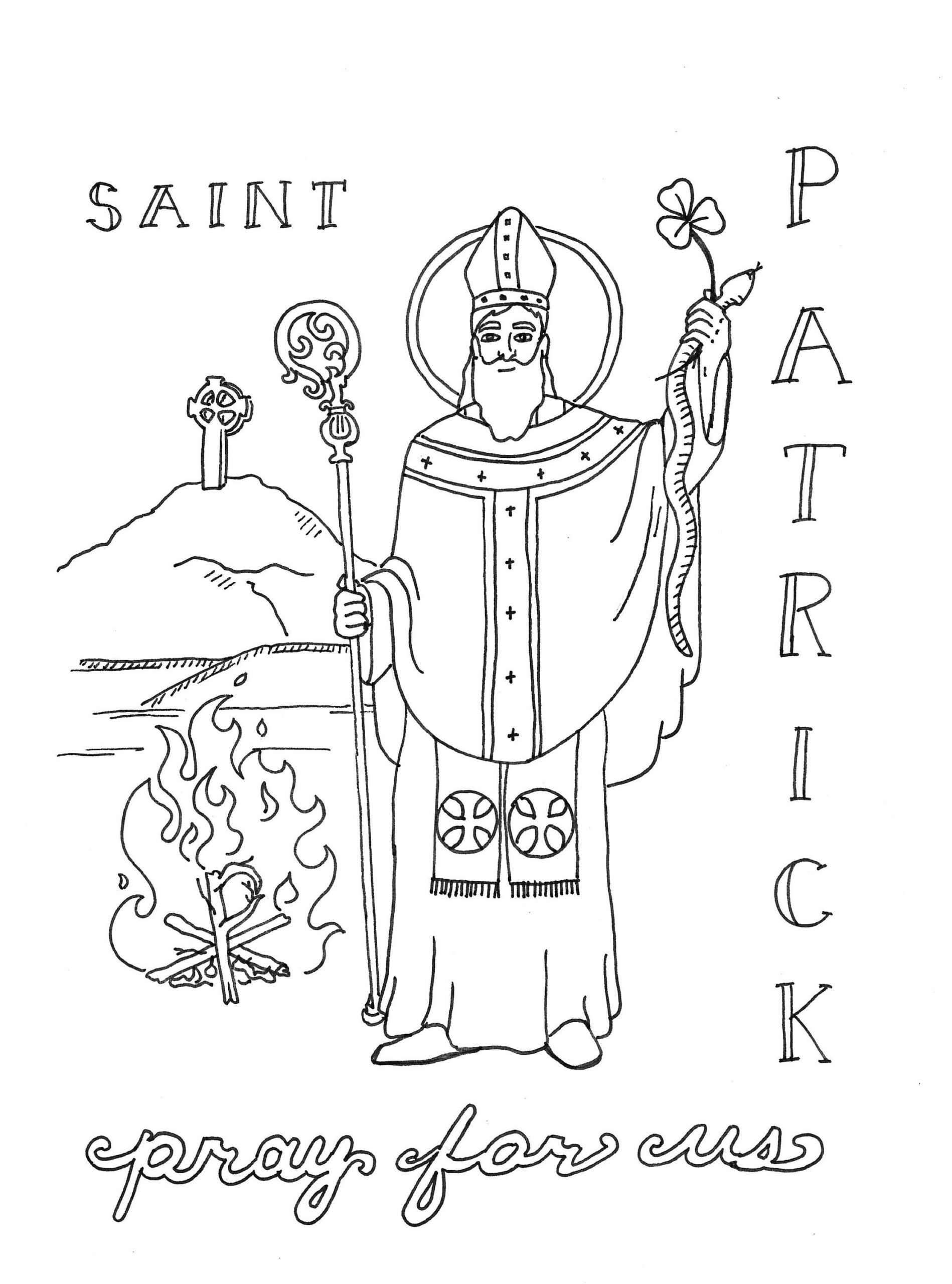 Saint Patrick Coloring Page Etsy Saint Patrick Coloring Page Etsy