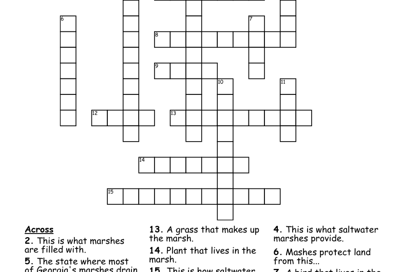 Marsh Bird Crossword Puzzle