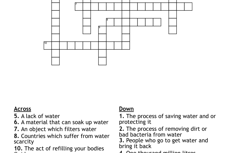 Soak Up Crossword