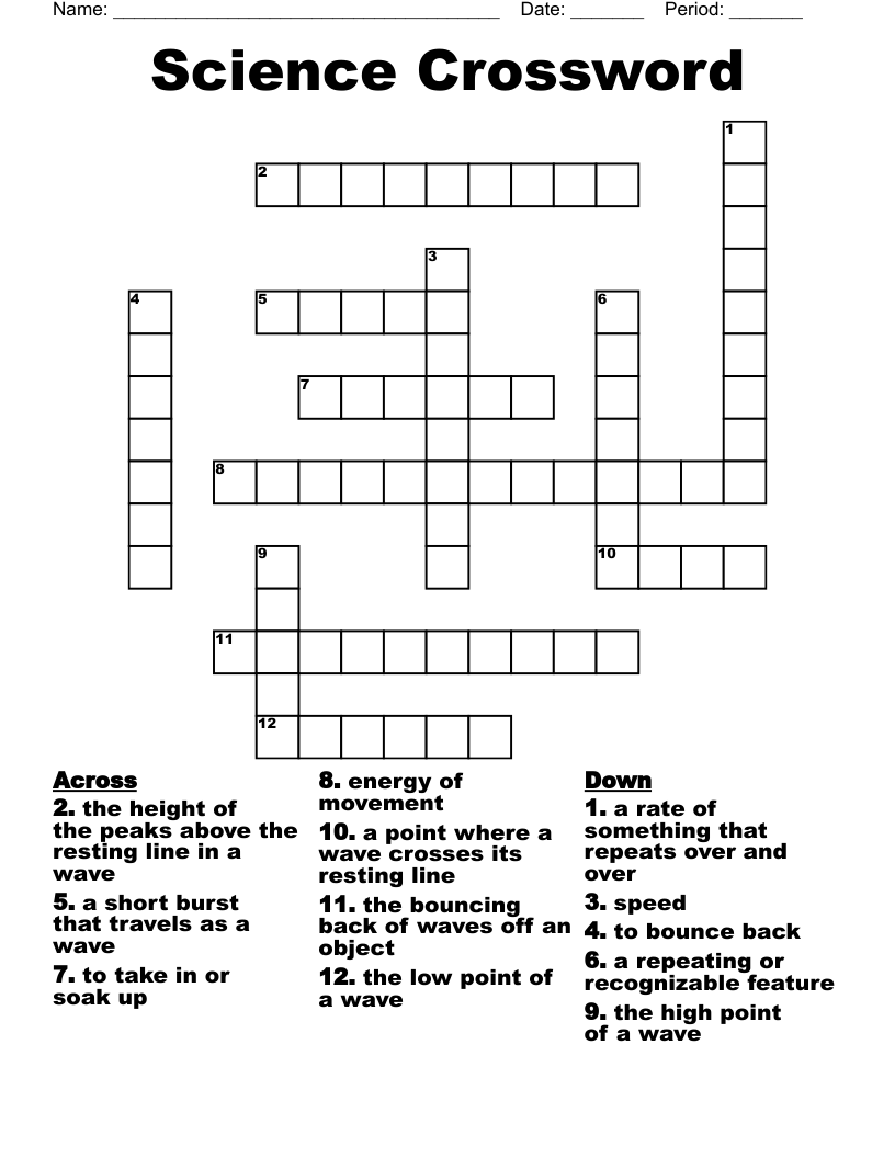 Science Crossword WordMint