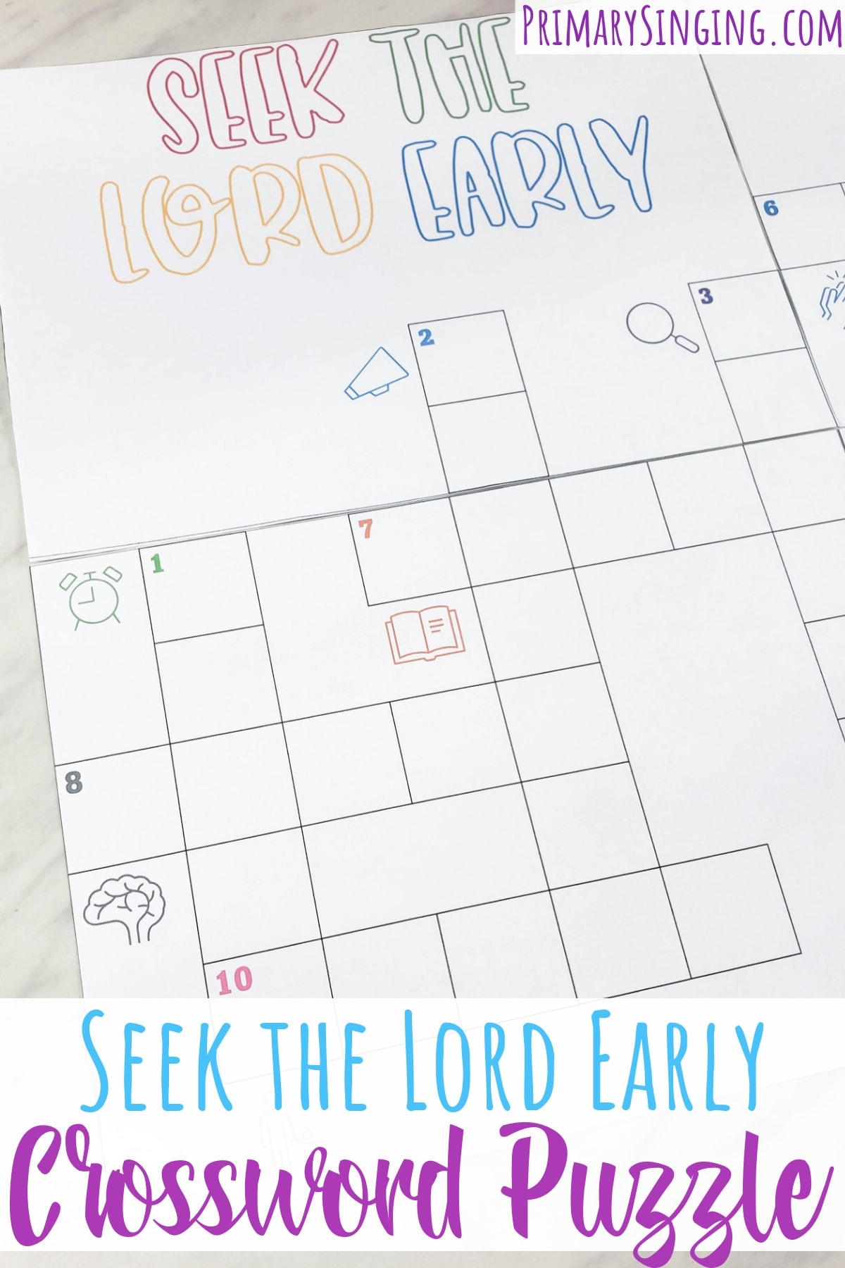 Seek The Lord Early Crossword Puzzle Primary Singing