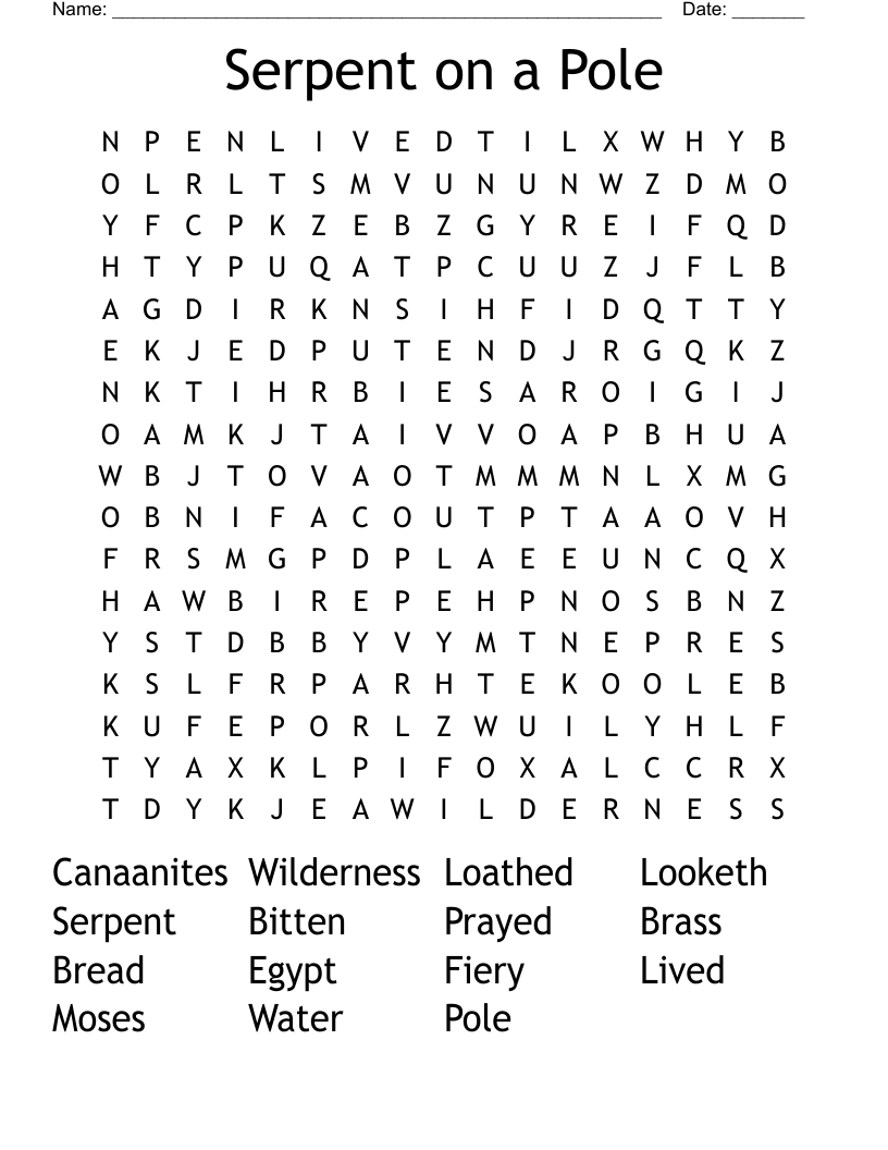 Serpent On A Pole Word Search WordMint