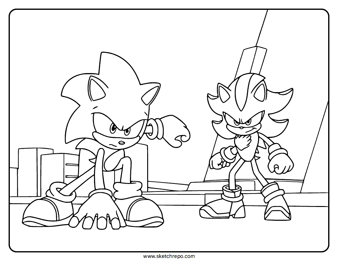shadow sonic coloring page shadow sonic coloring page
