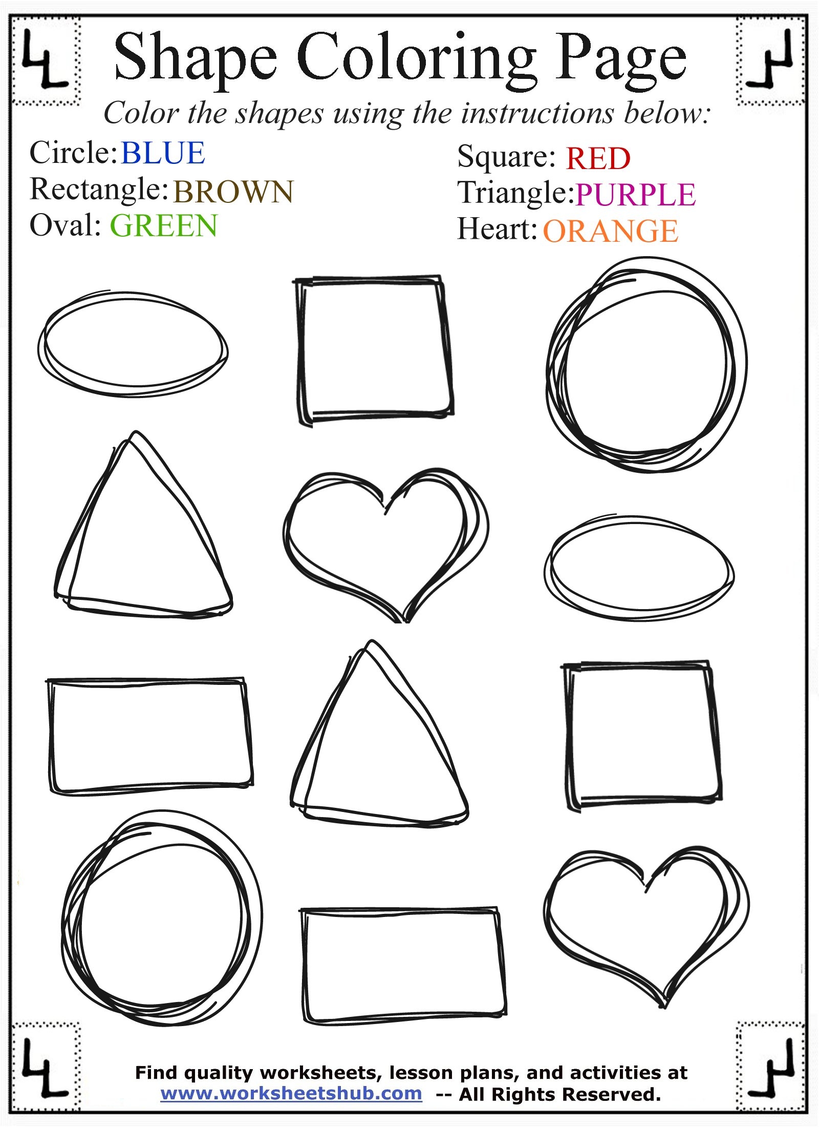 Shape Coloring Pages Shape Coloring Pages