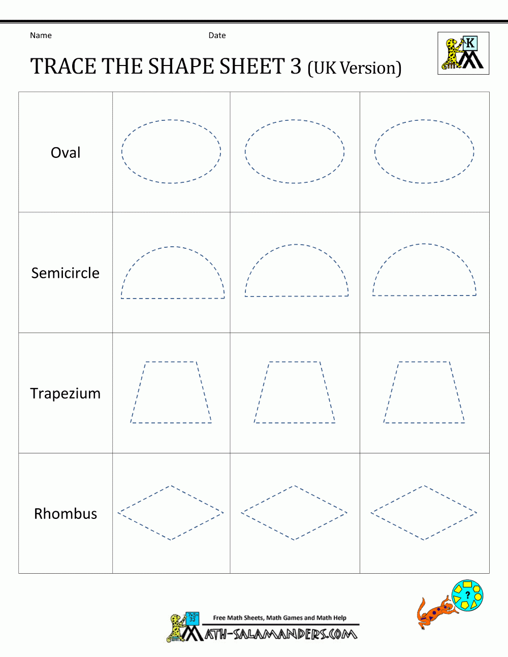 Shape Tracing Worksheets Kindergarten Shape Tracing Worksheets Kindergarten