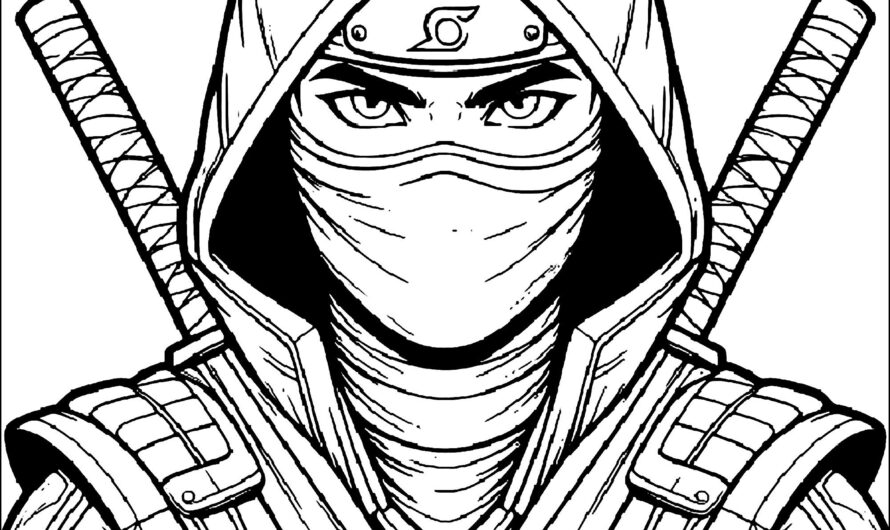Ninja Colouring In Pages