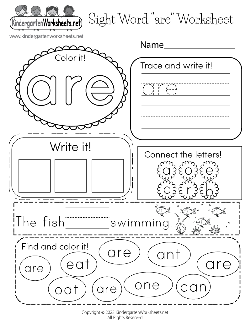 Sight Word are Worksheet Free Printable Digital PDF Sight Word are Worksheet Free Printable Digital PDF