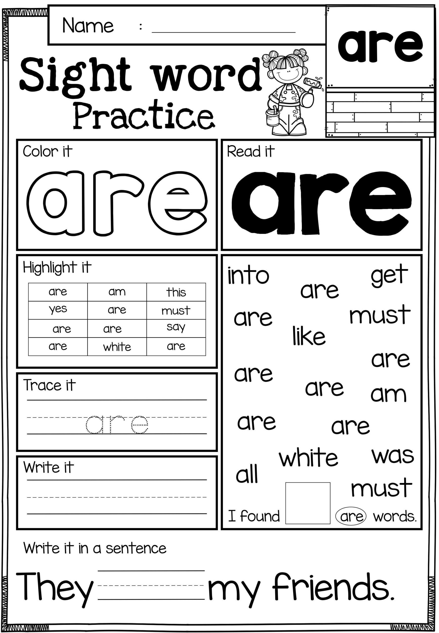 Sight Word Are Worksheet Twisty Noodle Worksheets Library Sight Word Are Worksheet Twisty Noodle Worksheets Library