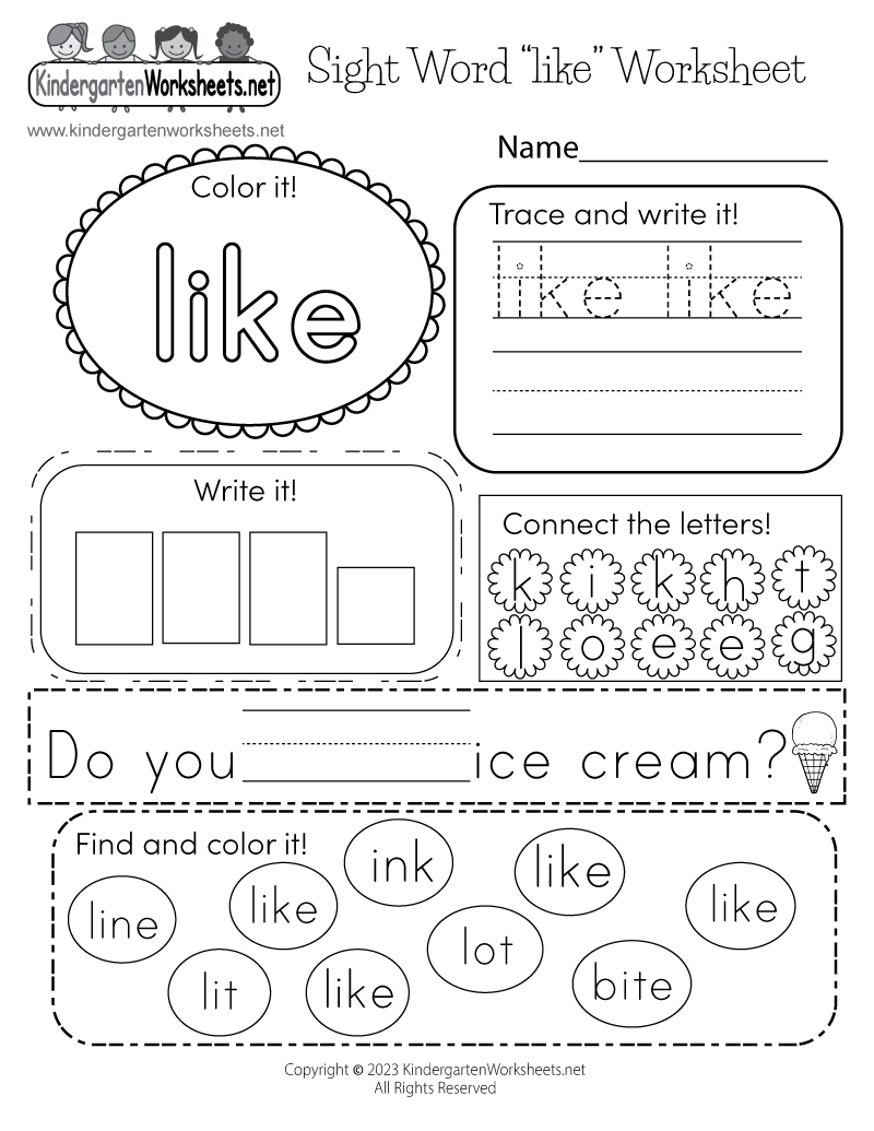 Sight Word like Worksheet Free Printable Digital PDF Sight Word like Worksheet Free Printable Digital PDF