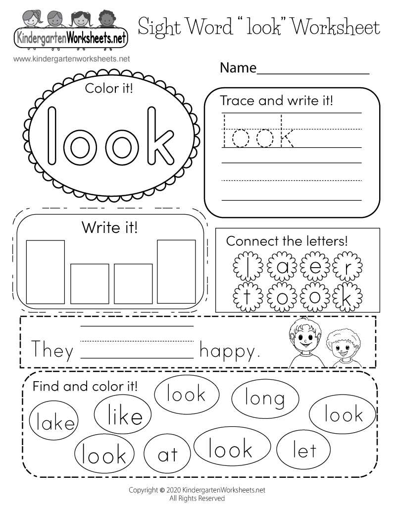 Sight Word look Worksheet Free Printable Digital PDF Sight Word look Worksheet Free Printable Digital PDF