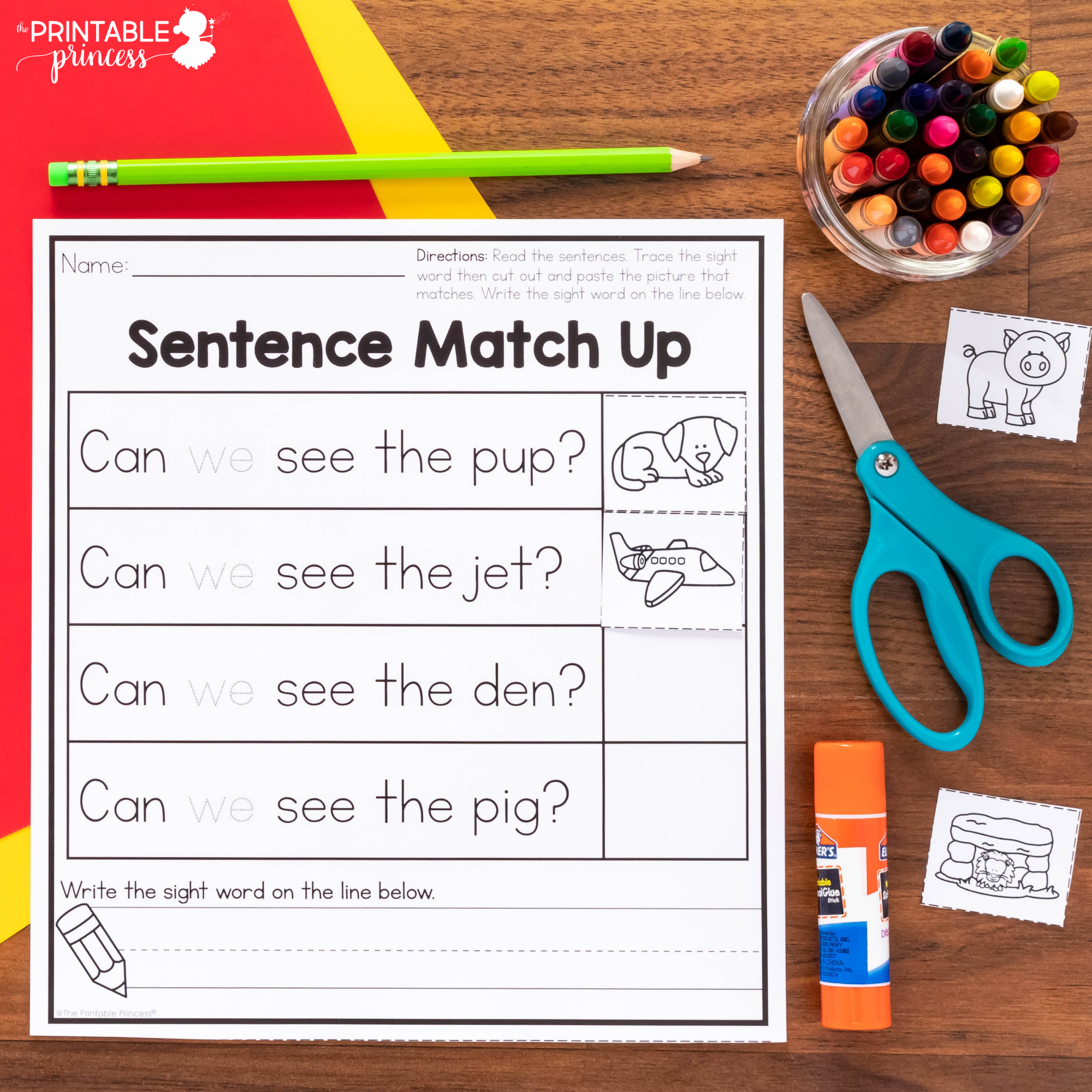 sight words worksheets for kindergarten