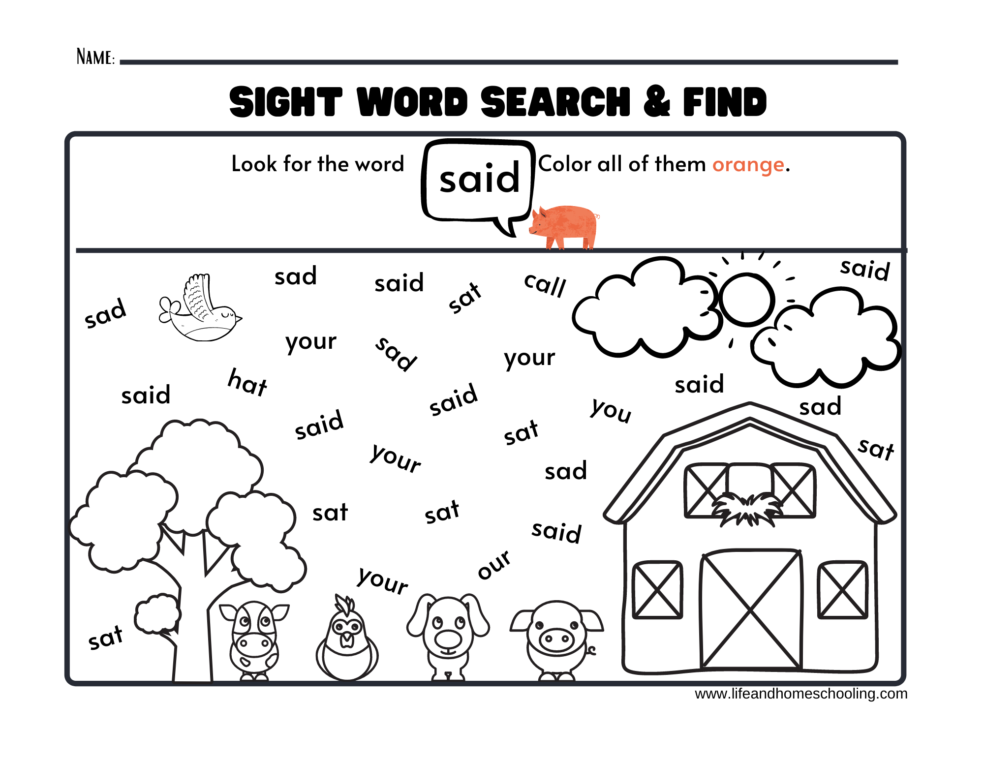 kindergarten sight words worksheets kindergarten sight words worksheets