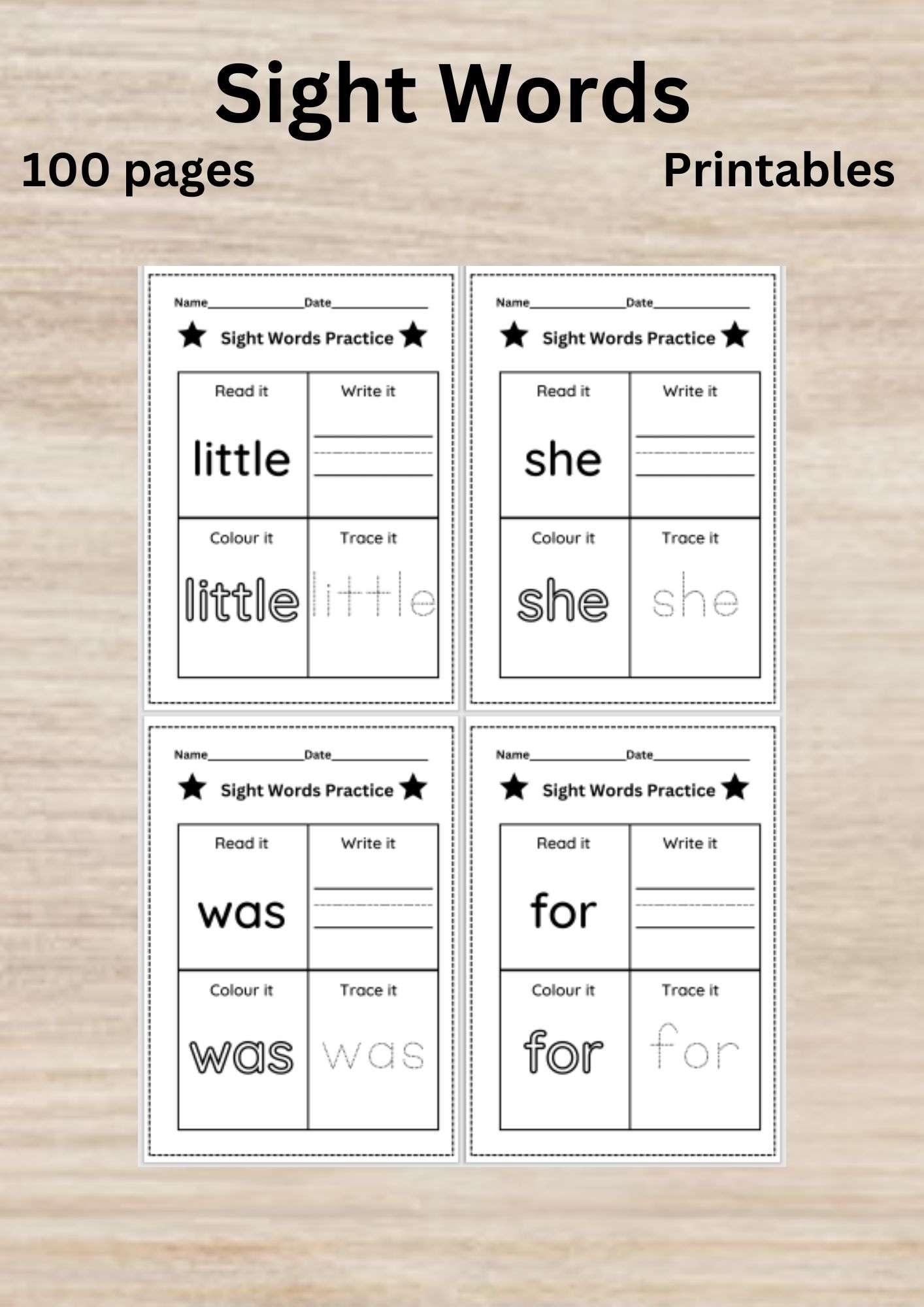 Sight Words Worksheets 100 Pages Sight Words Worksheets 100 Pages