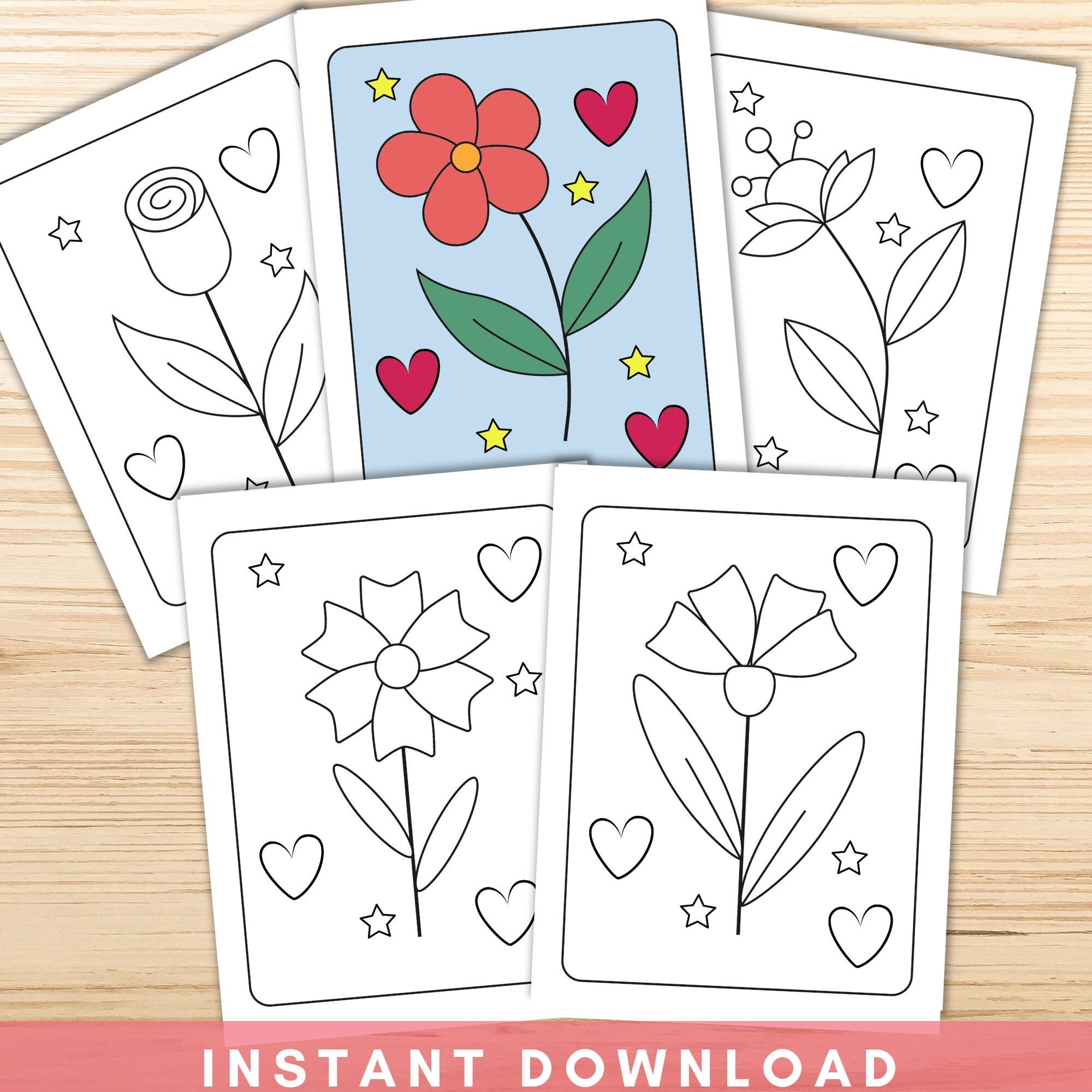 flower coloring pages easy