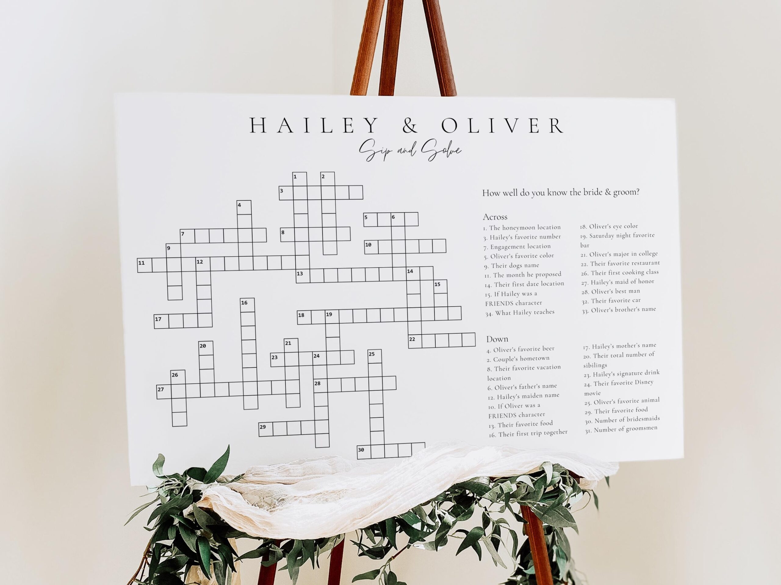 Sip And Solve Extra Large Custom Wedding Crossword Sip And Solve Puzzle Sip And Solve For Wedding Game For Wedding Boho Wedding Etsy Sip And Solve Extra Large Custom Wedding Crossword Sip And Solve Puzzle Sip And Solve For Wedding Game For Wedding Boho Wedding Etsy