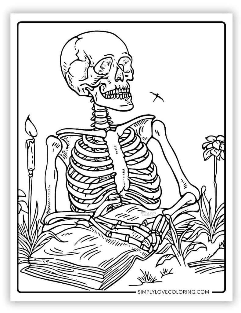 Skeleton Coloring Pages Free PDF Printables Simply Love Coloring