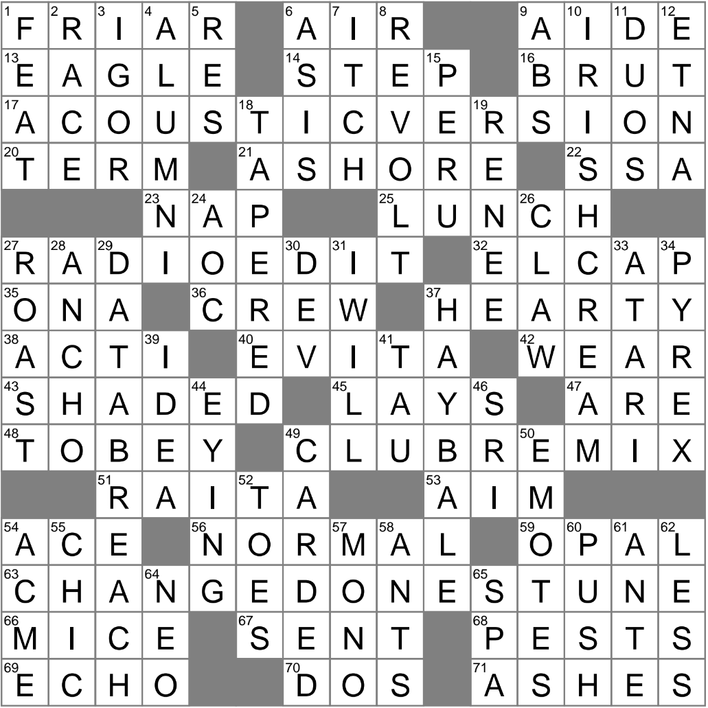 Small Agricultural Organization Crossword Clue Archives LAXCrossword