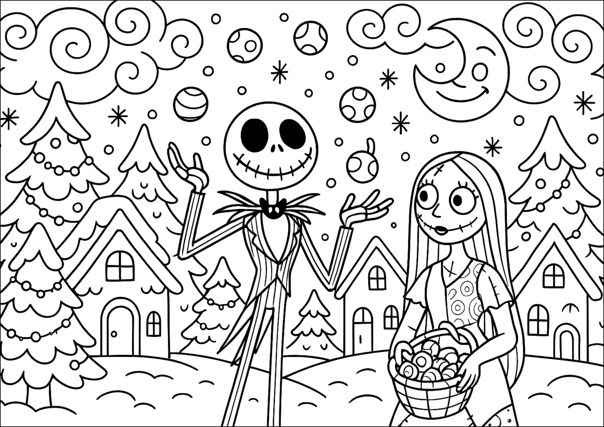Snowy Village The Nightmare Before Christmas Coloring Pages Snowy Village The Nightmare Before Christmas Coloring Pages