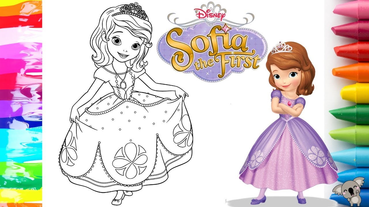 SOFIA THE FIRST DISNEY Coloring Page COLOR WITH ME YouTube SOFIA THE FIRST DISNEY Coloring Page COLOR WITH ME YouTube