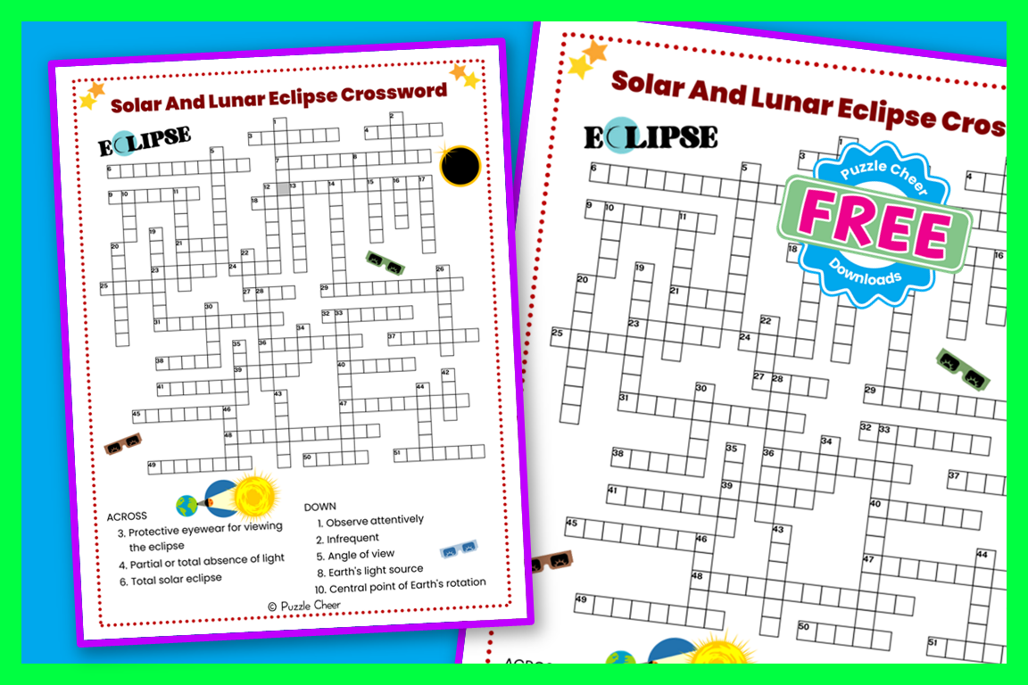 Solar And Lunar Eclipse Crossword Puzzle Puzzle Cheer Solar And Lunar Eclipse Crossword Puzzle Puzzle Cheer