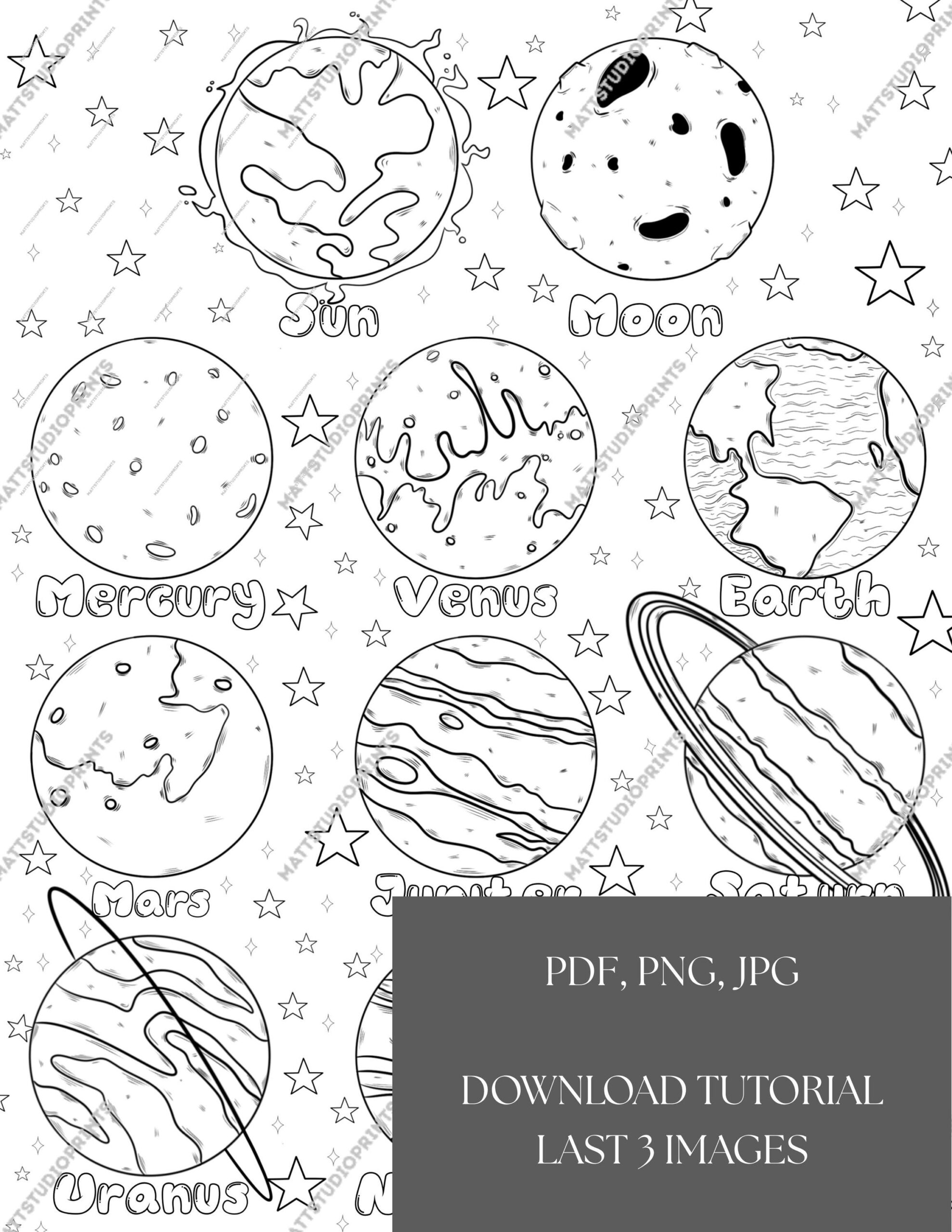 solar system coloring page