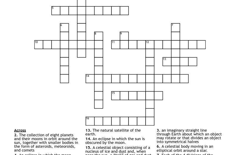 Celestial Body Crossword Clue