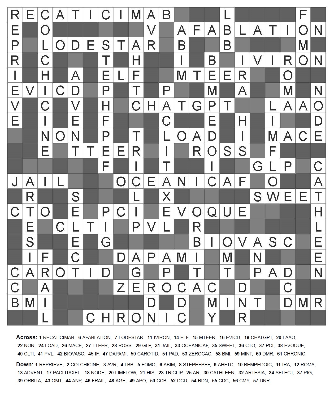 Solutions To TCTMD s 2023 Cardiology Crossword Challenge Tctmd Solutions To TCTMD s 2023 Cardiology Crossword Challenge Tctmd