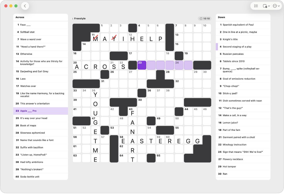 Solve Crossword And Crossword Mini Puzzles In News On Mac Apple Support Solve Crossword And Crossword Mini Puzzles In News On Mac Apple Support
