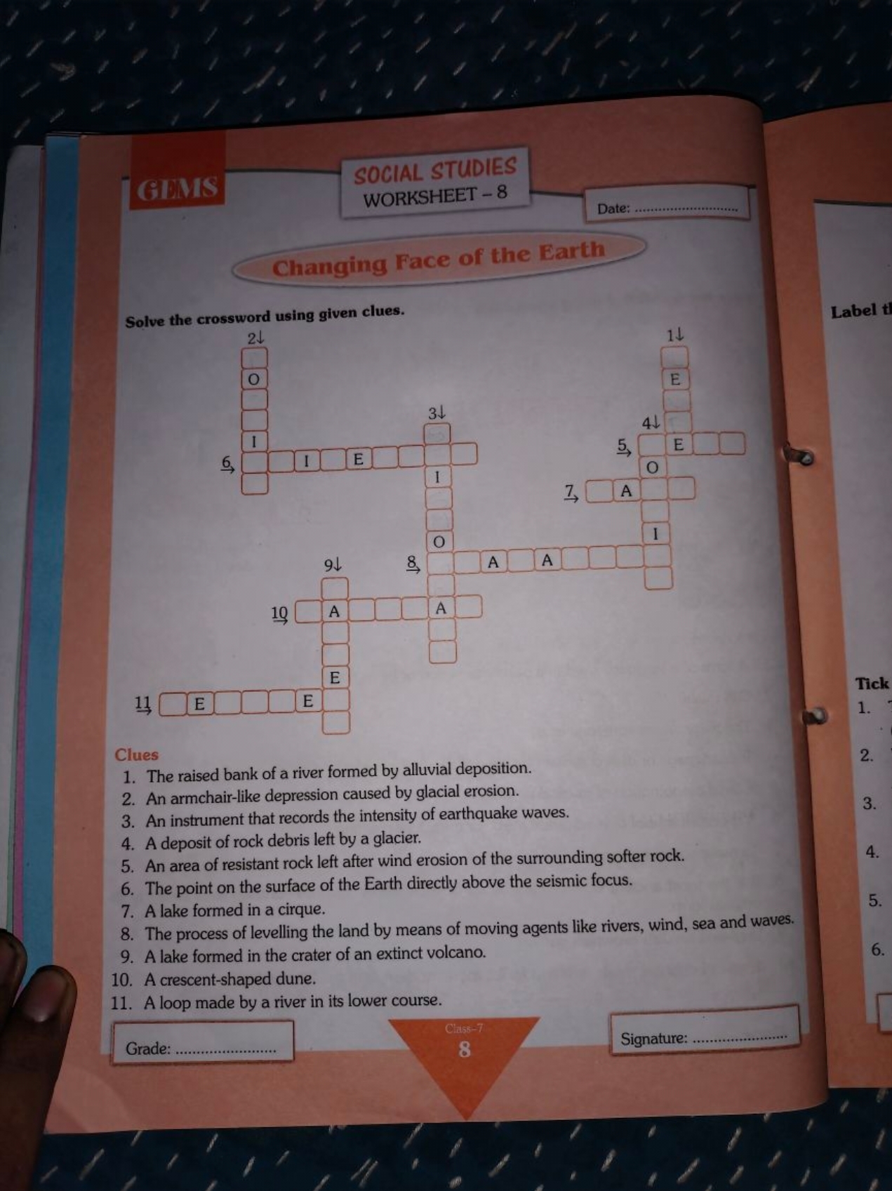 Solve The Crossword Using Given Clues Clues The Raised Bank Of A River Solve The Crossword Using Given Clues Clues The Raised Bank Of A River