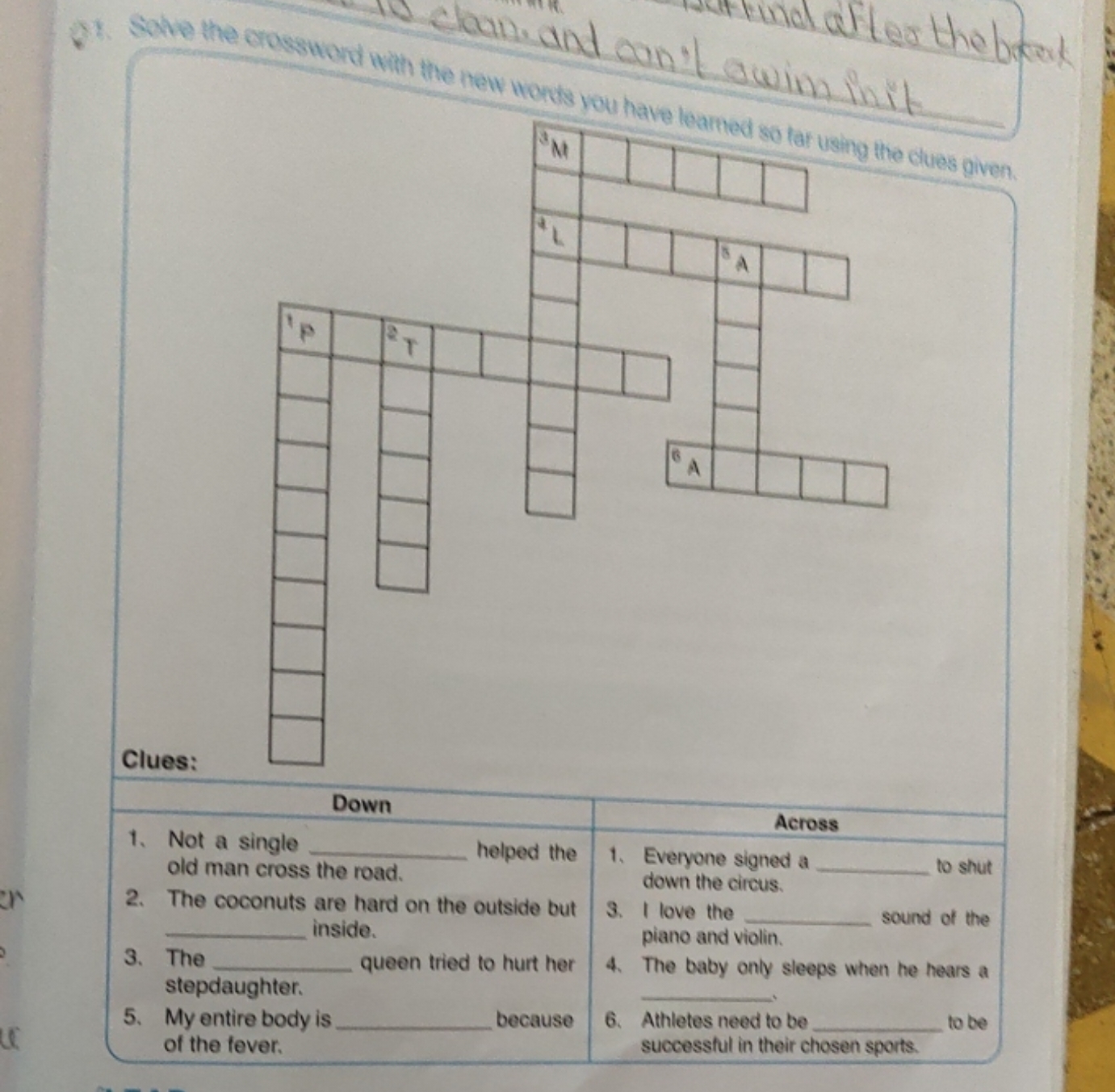 Solve The Crossword With The New Words You Have Learned So Far Using The Solve The Crossword With The New Words You Have Learned So Far Using The