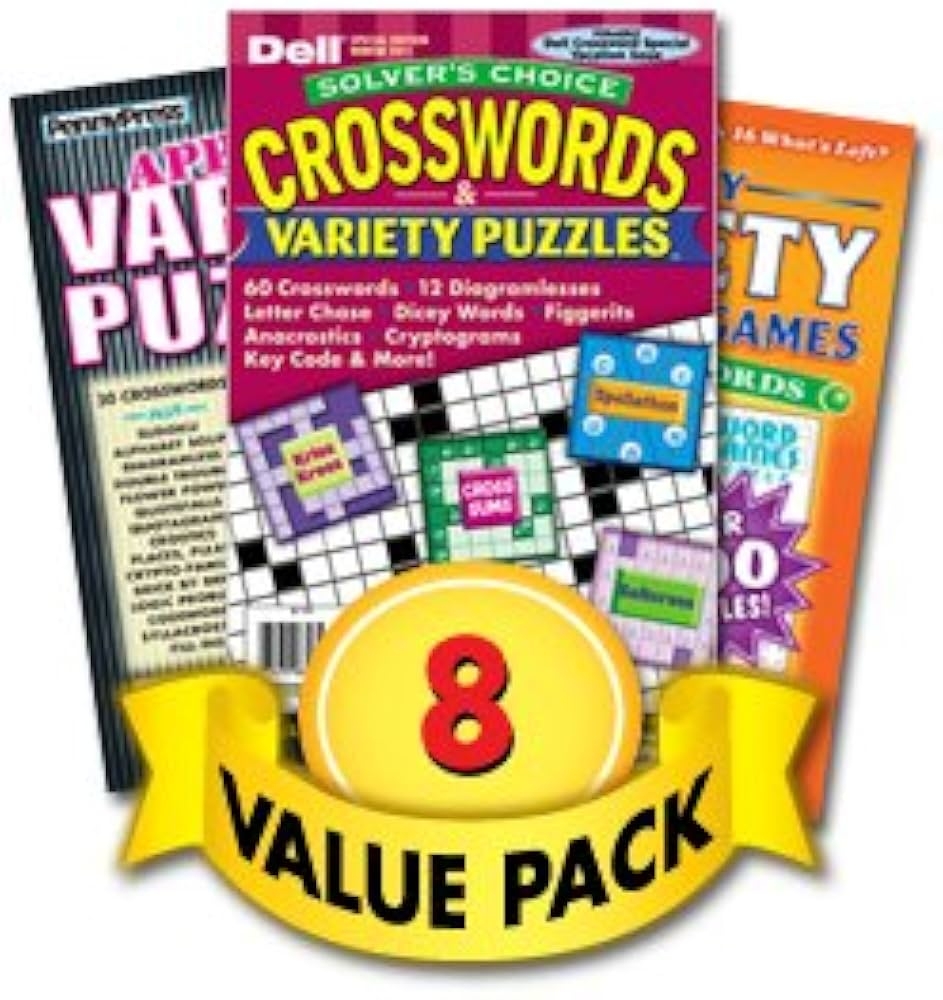Solver s Choice Crosswords Variety Puzzles For All Ages 8 Pack Paperback Penny Press Dell Magazines Dell Puzzle Books Amazon Books
