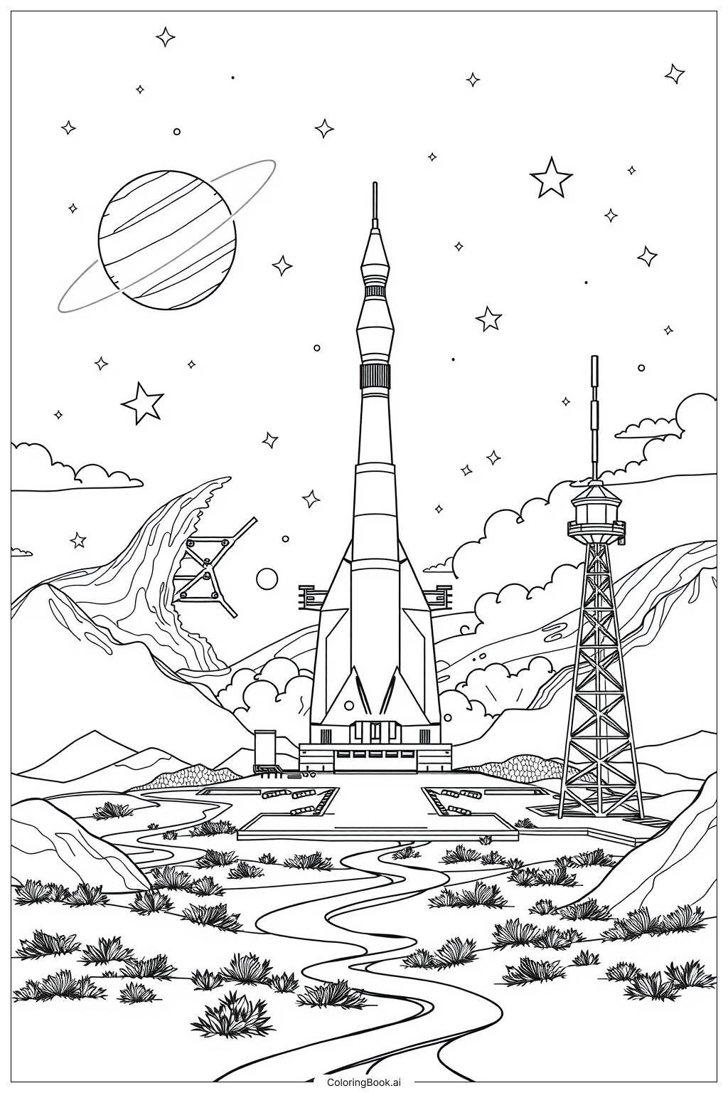 Space Rocket Launch Coloring Page Free PDF PNG Printable Space Rocket Launch Coloring Page Free PDF PNG Printable