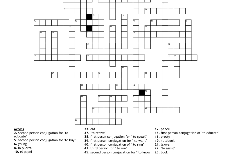 Spanish For This Crossword Clue