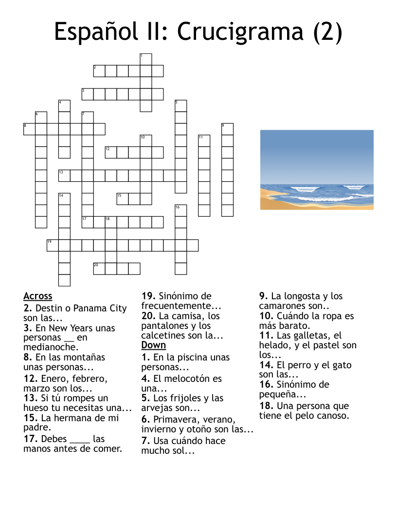 those in spanish crossword those in spanish crossword