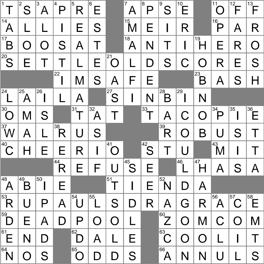 Spanish Store Crossword Clue Archives LAXCrossword