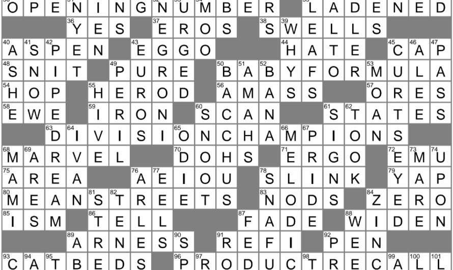 Spanish Term Of Endearment Crossword