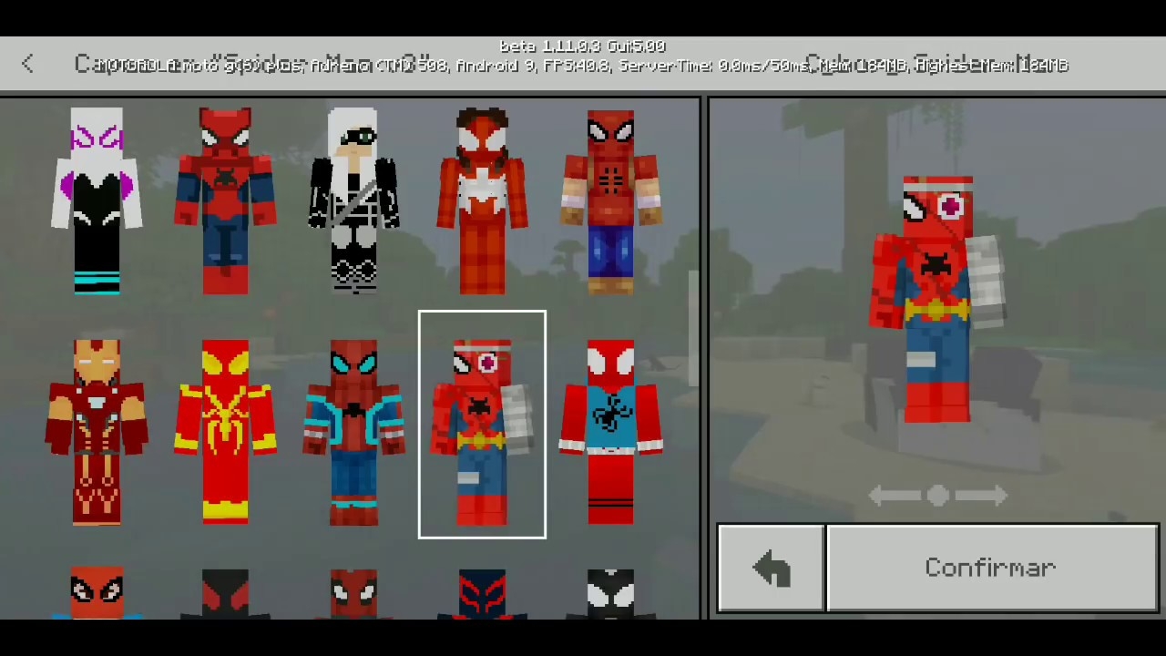 SPIDER MAN ALL SUITS SKIN PACK HD FOR MINECRAFT PE YouTube