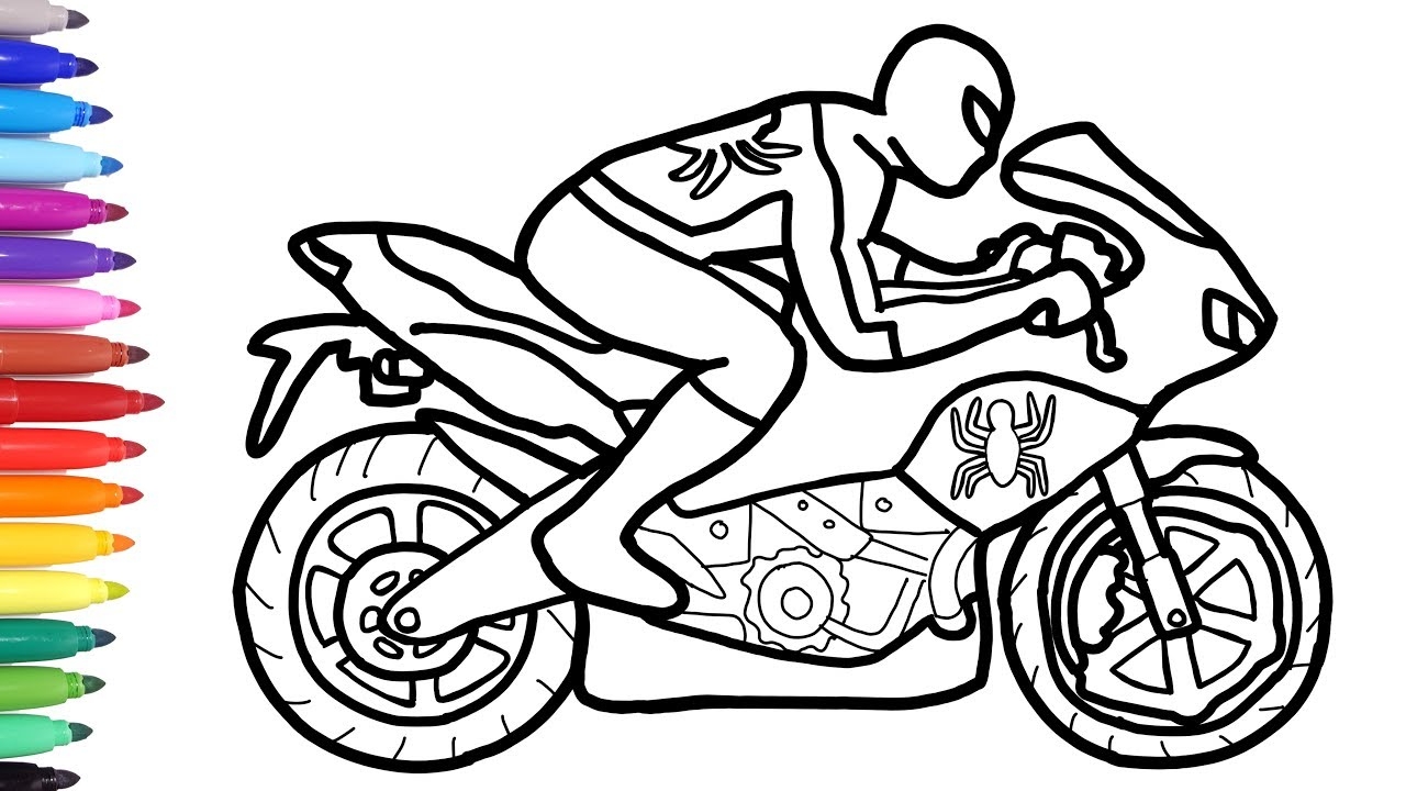 Spiderman Motorcycle Coloring Pages Superheroes Motorbike Bike Coloring Video For Kids YouTube Spiderman Motorcycle Coloring Pages Superheroes Motorbike Bike Coloring Video For Kids YouTube