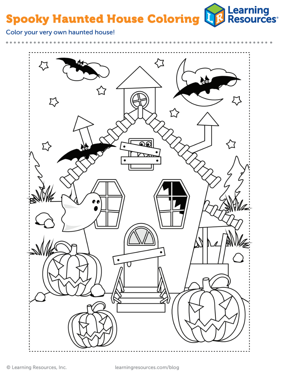 Spooky Haunted House Coloring Printable Learning Resources Spooky Haunted House Coloring Printable Learning Resources