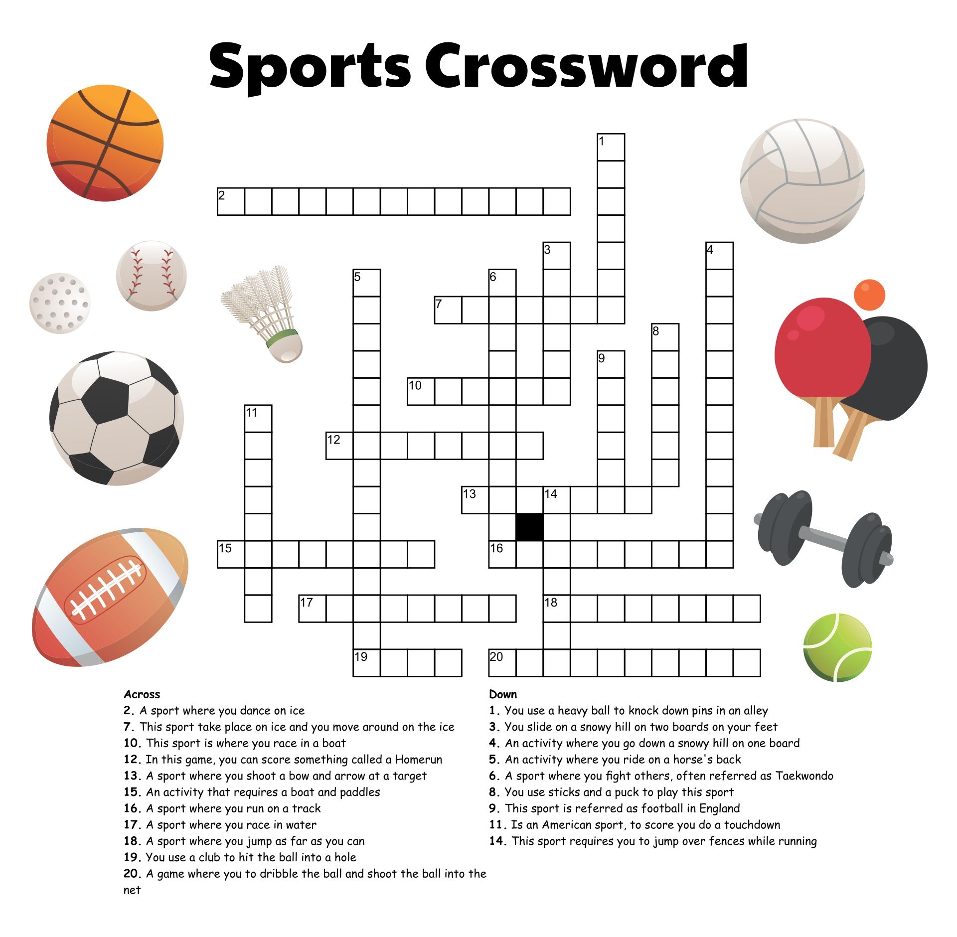 Sport Crossword 10 Free PDF Printables Printablee Worksheets Library Sport Crossword 10 Free PDF Printables Printablee Worksheets Library