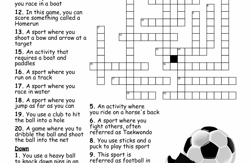 Sports Crossword Puzzles
