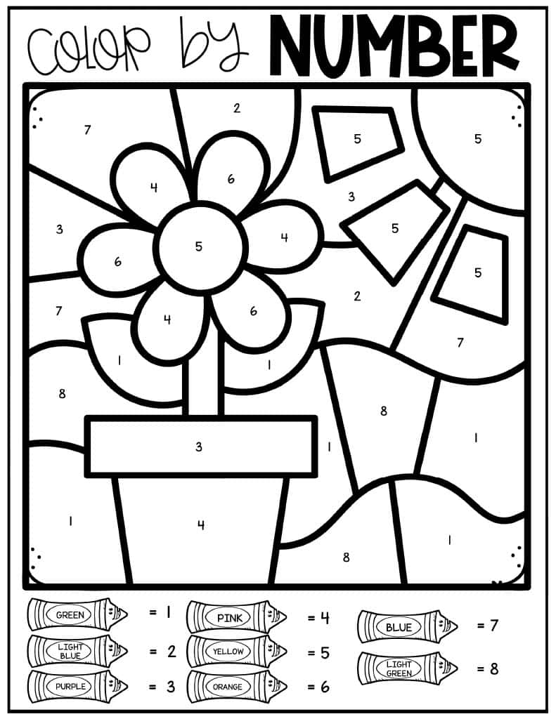 kindergarten color by number kindergarten color by number