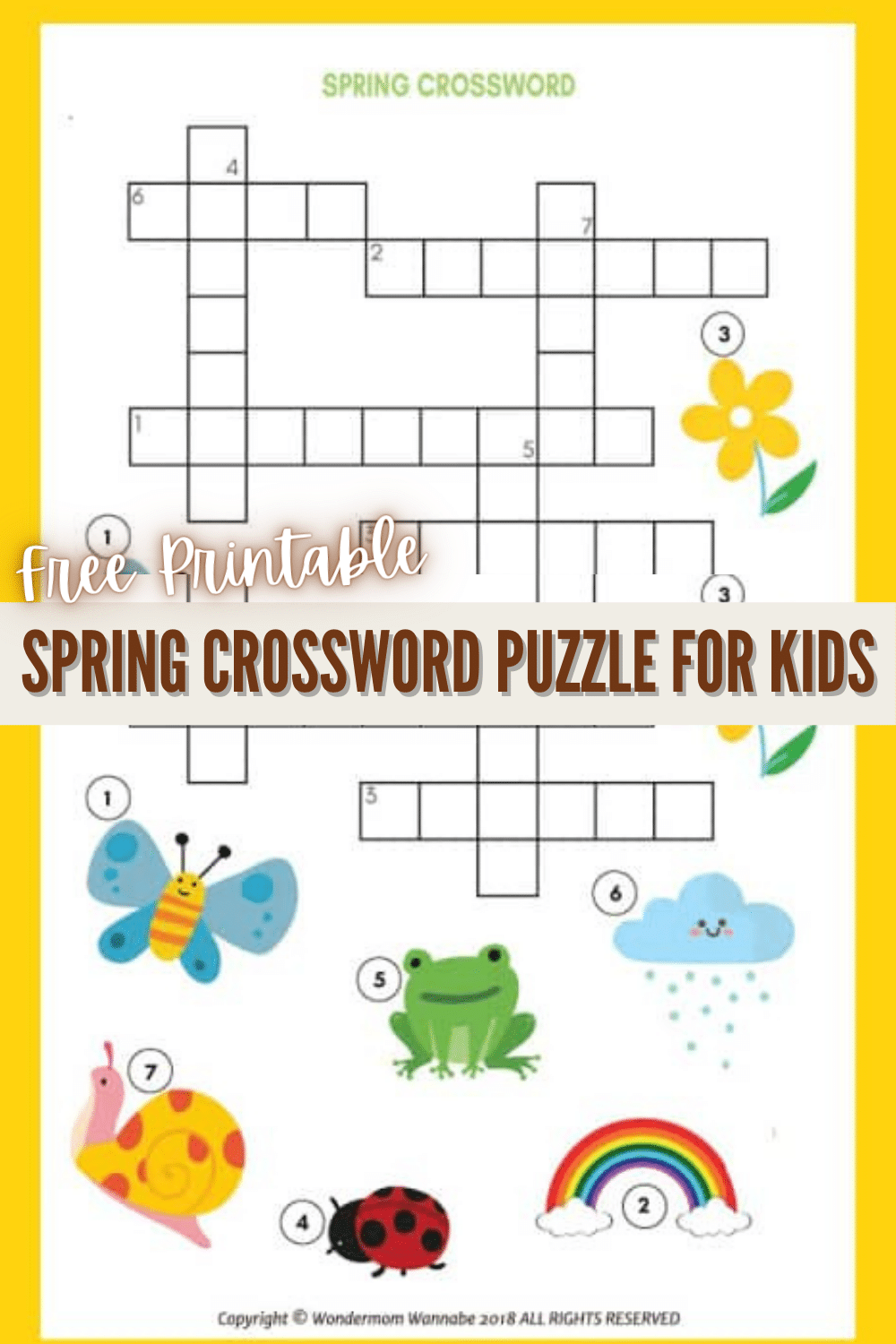 Spring Crossword Puzzle For Kids Spring Crossword Puzzle For Kids
