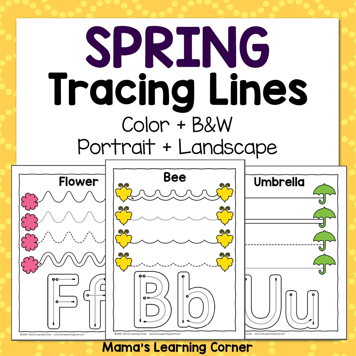 Spring Tracing Worksheets For Preschool Mamas Learning Corner Spring Tracing Worksheets For Preschool Mamas Learning Corner