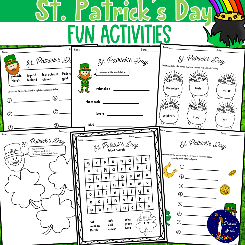 st patrick s day worksheet st patrick s day worksheet