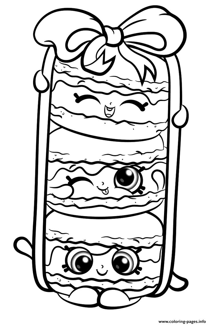 Stack Le Macarons From Shopkins Season 8 Coloring Page Printable Stack Le Macarons From Shopkins Season 8 Coloring Page Printable