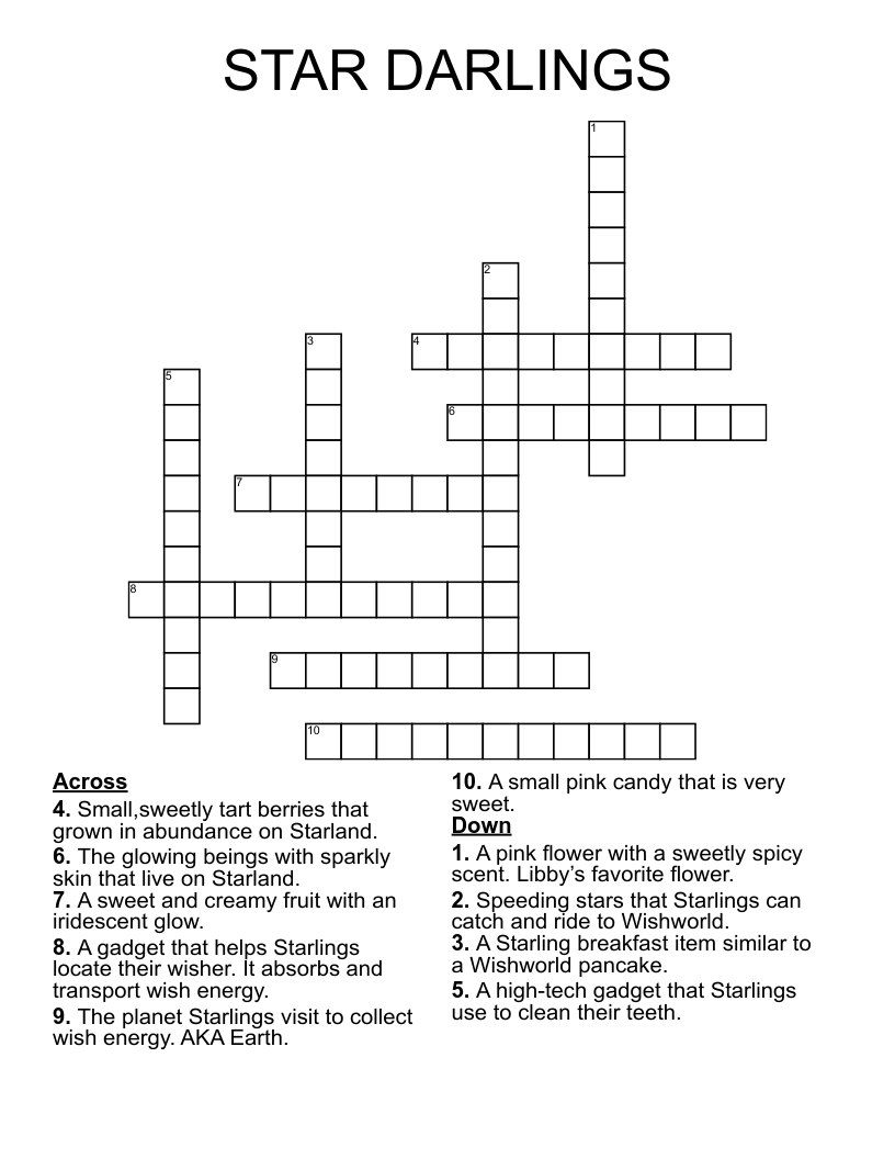 STAR DARLINGS Crossword WordMint STAR DARLINGS Crossword WordMint